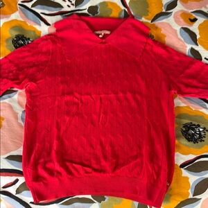 Scotch & Soda Vibrant Red knit blouse
